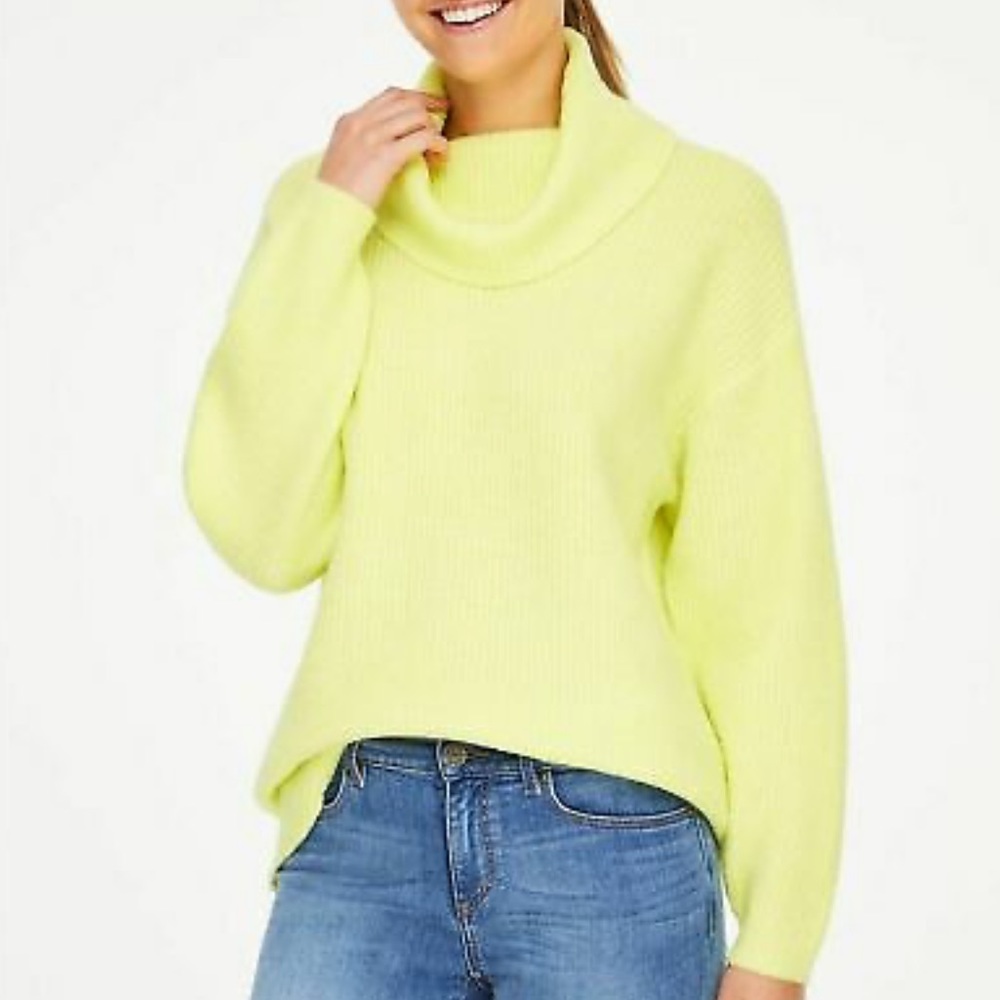 LOFT Neon Cowl Neck Sweater